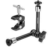 NEEWER 9.8"/25cm Adjustable Magic Arm with Super Clamp, 1/4" & 3/8" Threads, 1/4" Screws for Flash/LED Light/Microphone/Monitor, Compatible with SmallRig Camera Cage, Max Load: 4.4lb/2kg, ST25C