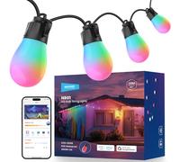 NEEWER 96ft Outdoor String Lights, App Control Smart AI RGBW Hanging Outside Warm White Patio Balcony Backyard Lighting, IP65 Waterproof, 30 LED Bulbs, 50+ Scenes, Compatible with Alexa Google, NR01