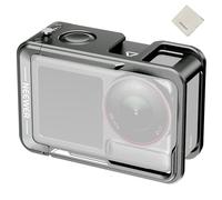 NEEWER AC014 Action 5 Pro Cage Video Rig with Cold Shoe, 1/4" Thread, Shutter Button, Cleaning Cloth Compatible with DJI Osmo Action 5 Pro / 4/3 DJI Mic Magnetic Adapter Mount, Dark Gray