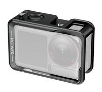 NEEWER Action Camera Cage for Osmo Action 5 Pro / 4/3, Protective Metal Video Rig with Cold Shoe, 1/4" Thread, Shutter Button Compatible with DJI Mic Magnetic Adapter Mount Accessories, AC014 Black