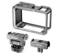 NEEWER Action Camera Cage Kit Compatible with DJI Osmo Action 5 Pro 4 3 DJI Mic, Protective Frame Accessories with Quick Release Cold Shoe Mount & Magnetic Mount Adapter, AC011+AC012+ AC014