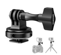 NEEWER Action Camera Cold Shoe Mount Adapter Compatible with GoPro Accessories Go Pro DJI Insta360 AKASO, Metal 1/4" Thread Hot Shoe Mount for Mini Tripod Selfie Stick, 180° Tilt, GP-63