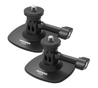 NEEWER Adhesive Mount 2 Pack Compatible with Insta 360 GoPro DJI AKASO Action Camera, 180° Flexible Car Helmet Holder Base Adapter for POV Video Recording Live Streaming, for 1/4" Accessories, CA159