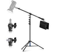 NEEWER Air Cushioned Aluminum Light Stand, 9.8ft/3m Adjustable Photography Stand with Boom Arm, Counterweight, Sandbag, 1/4" Screw for Softbox, Studio Flash, Umbrella, Ring Light, Max Load 5kg