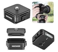 NEEWER Arca Type Quick Release Plate Kit, Four Side Slot DSLR Camera Mount Adapter Compatible with Arca Swiss, 1/4" & 3/8" Threads for Gimbal Stabilizer Tripod Head Slider, Max Load 17.6lb/8kg, CA009
