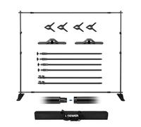 NEEWER Backdrop Stand Heavy Duty with Widened Bases, 10x8ft Background Stand with 4 Crossbars, 2 Telescopic Poles, 4 Spring Clips, and Carrying Bag for Photoshoot Studio Party Wedding, NK-ST300