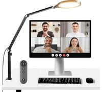 NEEWER Basic 18W 7" Desktop Ring Light for Streaming Video Conference Lighting, 3000-6500K Dimmable Full Screen LED Circle Light with Articulating Arm& C Clamp for Phone/Computer Zoom Call Record, R18