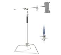 NEEWER BASICS 100% Stainless Steel Heavy Duty C Stand with Boom Arm, Max 10.5ft/320cm Photography Light Stand, 4.2ft/128cm Holding Arm, 2 Grip Heads for Studio Monolight Softbox Reflector, SC320 Lite