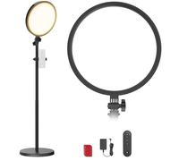 NEEWER BASICS 13" 45W Large Ring Light with 66" Stand, 3000K-6500K CRI95+ Full Screen LED Panel Lighting with Phone Holder/Remote for Video Recording Selfie Streaming Makeup Studio Photography, BR45B