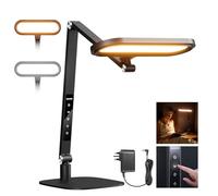 NEEWER BASICS 16W Desktop LED Lamp for Home Office Video Conference Reading Lighting, Eye Caring Foldable Double Sided Dimmable Touch Ring Light with Desk Stand Memory Timer 5 Color Modes CRI95, FR16
