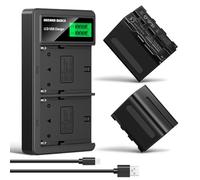 NEEWER Basics 2Pcs NP-F970 7800mAh Replacement Battery Dual USB Charger Compatible with Sony NP-F970 F960 F950 F770 F750 F570 F550 FX3 FX30 A7 Canon R5 Nikon Z8 Camera Handycam LED Light Monitor