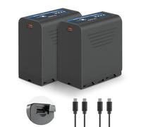 Neewer BASICS 2Pcs NP-F970 Replacement Batteries 7800mAh, Compatible with Sony NP-F550 750 950 970 FX3 FX30 A7 Canon R5 Nikon Z8 Camera Camcorder LED Light Monitor, 30W Type C PD Fast Charge, TP-F970