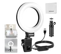 NEEWER BASICS 5" Ring Light with Mini Tripod Stand for Desk Video Conference Lighting, Clip on Streaming Kit for Monitor Webcam Laptop Computer Makeup Selfies Video Recording, Cleaning Cloth, BR60