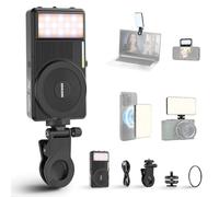 NEEWER BASICS 5W Magnetic Phone Selfie Light for iPhone MagSafe, Dual Sided Clip LED Lighting 402lx/0.5m CRI90+ 3000mAh for Camera Recording Computer Video Conference Makeup Streaming, NL129D