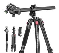 NEEWER BASICS 64.5" Horizontal Overhead Tripod with Ball Head/Cell Phone Holder Compatible with iPhone Video Recording, Aluminum Travel Stand Camera Monopod, 360° Pan 180° Tilt 22lb/10kg Load, TP66