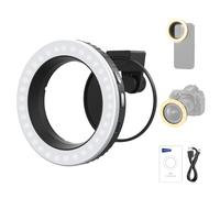 NEEWER BASICS 67mm Ring LED Video Light with Threaded Clip for Phone Cage/Case/Camera Lens, Bi Color Selfie Fill Lighting CRI95+ for Tripod Vlog TikTok Video Recording Streaming Macro Photography, M22