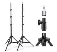 NEEWER BASICS 6ft/180cm Photography Light Stand 2 Pack, 4 Section Foldable Metal Tripod with 1/4" Screw & 5/8" Stud for Camera, Ring Light, Accessories, Max Load: 11lb/5kg, ST180B