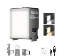 NEEWER BASICS Bi Color Magnetic LED Camera Light Compatible with DJI OSMO NANO ACTION 3 4 5 Pro Cage AC009 PRO Pocket 3 Accessories Bracket, 1.5W Plastic Selfie Vlog Fill Light Attachment CRI95+, M25