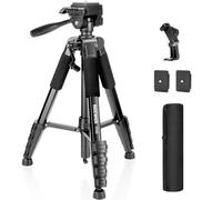 NEEWER BASICS Camera Tripod, 71'' Tripod with Holder Mount for Video Recording, Professional Aluminum Lightweight Portable Travel Stand with 3 Way Pan Tilt Head, TP55
