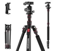 NEEWER Basics Camera Tripod Monopod, 71 Inch Aluminium Heavy Duty Portable Travel DSLR Mobile Phone Stand with 360° Ball Head Mobile Phone Holder Compatible with iPhone for Filming Video, TP15