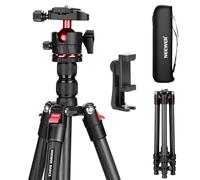 NEEWER Basics Carbon Fiber Travel Tripod, 64" Compact Lightweight Portable Camera Video Stand, Arca Type Ball Head & Cell Phone Holder Compatible with iPhone Video Recording, Max Load 13.2 lbs, TP17