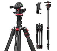 NEEWER BASICS Carbon Fiber Travel Tripod Monopod, 64" Compact Lightweight Portable Camera Cell Phone Holder Stand Compatible with iPhone Video Recording, Arca Type Ball Head, Max Load 13.2 lbs, TP17B