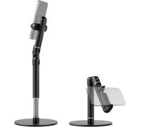 NEEWER BASICS Cell Phone Stand for Desk, Adjustable Office Bed Table Phone Mount Holder Clamp with Weighted Metal Base, Compatible with iPhone Compatible with Samsung Video Recording, ST006 White