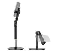 NEEWER BASICS Cell Phone Stand for Desk, Adjustable Phone Holder Clamp with Weighted Metal Base, Office Table Phone Mount Compatible with iPhone 16 15 Pro Max Plus Samsung for Video Recording, ST006