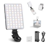 NEEWER BASICS Clip on LED Selfie Light Compatible with iPhone, 2000mAh Rechargeable, Phone Clamp Holder & Cleaning Cloth, Webcam Laptop Zoom Video Conference Recording Makeup Fill Lighting, NL-60AI