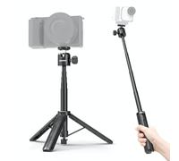 NEEWER BASICS Extendable Selfie Stick Tripod, Metal Portable Stand Handle Grip Compatible with Canon G7X Mark III Sony ZV-1 RX100 VII A6400 A6600 Nikon Camera Webcam for Vlogging, DT001