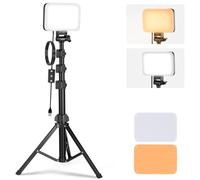 NEEWER BASICS LED Video Light Panel Lighting Kit, Bi Color Dimmable Portable Studio Lights with Tripod Stand & Filters, 3200K~5600K CRI 95 750lux for Photography Video Recording Live Streaming, BP66