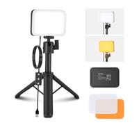 NEEWER BASICS LED Video Panel Desk Light, Bi Color Dimmable Video Conference Lighting Kit with Desktop Tripod Stand/Filters for Webcam Computer Laptop Zoom Call Makeup Recording Selfie Streaming, BP66