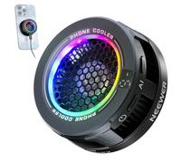 NEEWER BASICS Magnetic Phone Cooler, Low Noise USB Cooling Fan with Smart Temp Control, RGB Light, Magnetic Ring & Clip Compatible with iPhone 15 16 Pro Max MagSafe Samsung iPad for Gaming, PA069