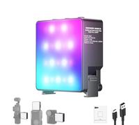 NEEWER BASICS Magnetic RGB Action Camera Light Compatible with DJI OSMO Nano ACTION 3 4 5 Pro Cage NEEWER AC009 PRO Pocket 3 Accessories Adapter, 1.5W Fill Light Attachment for Video Recording, M26