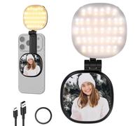 NEEWER BASICS Magnetic Selfie Light Compatible with MagSafe iPhone, 2W Bi Color Small LED Phone Fill Ring Lighting CRI95+ with 360° Swivel, Mirror for Makeup Video Conference Recording, NL72B Black