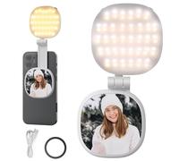 NEEWER BASICS Magnetic Selfie Light Compatible with MagSafe iPhone, 2W Bi Color Small LED Phone Fill Ring Lighting CRI95+ with 360° Swivel, Mirror for Makeup Video Conference Recording, NL72B White