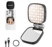 NEEWER BASICS Magnetic Selfie Light Compatible with MagSafe iPhone, 2W CRI95+ Bi Color Swivel Small LED Phone Fill Lighting, 680lx/0.3m, Mirror for Vlog Recording Makeup Video Conference, NL45B Black