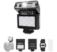 NEEWER BASICS Mini Camera Flash with 2W LED Video Light/GN10/0.5-3.5s Recycle/550 Flashes/6500K±300K/800mAh Battery, Compatible with Canon Fujifilm Sony Nikon Ricoh DSLR Standard Hot Shoe Camera, A10L
