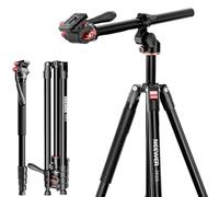 NEEWER BASICS Overhead Camera Tripod Monopod with Fluid Head & Horizontal Center Column, 75.4 Inch Tall Metal DSLR Video Travel Stand, Arca Type QR Plate & Reversible Legs, Max Load 17.6 lb, TP015