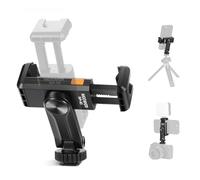 NEEWER Basic Phone Tripod Mount Holder with 1/4" Thread & Cold Shoe, 2.36"-3.54"/6-9cm 360° Rotatable Camera Mount Cellphone Clamp for iPhone 16 15 14 13 12 11 Pro Max X XR Samsung S24 Ultra, SP-10