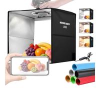 NEEWER BASICS Photo Studio Light Box, 16"x16" Bi Color Folding Photo Booth Shooting Tent with 6 Color Backdrops, 120 LEDs CRI95+ Dimmable for Tabletop Jewelry Electronics Food Photography, LB40B