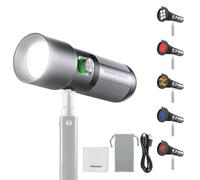 NEEWER BASICS RGB Photography Flashlight, 4 Color 10W Portable LED Video Spotlight with 20 Gobo Filters/7500mAh, Aluminum Alloy Patterned Ambient Sunset Light for Video Recording Studio Lighting, FL10