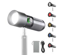 NEEWER BASICS RGB Photography Flashlight with 4 Colors/20 Gobo Filters/7500mAh, 10W Portable LED Video Spotlight Aluminum Alloy Patterned Ambient Sunset Light for Video Recording Studio Lighting, FL10