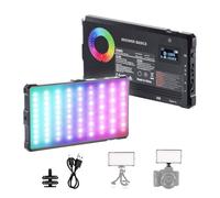 NEEWER Basics RGB Video Light, 8W 2700K-7500K Portable Full RGB Colors 17 Scenes CRI97, 4000mAh Rechargeable Metal Small LED Camera Panel Lighting for DSLR Tripod Streaming Video Recording, SL90C