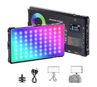 NEEWER Basics RGB Video Light, 9W 2700K-7500K Portable Full RGB Colors 17 Scenes CRI97, 4000mAh Rechargeable Metal Small LED Camera Panel Lighting for DSLR Tripod Streaming Video Recording, SL90C