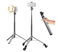 NEEWER BASICS Rolling Light Stand with 1/4" Screw & Phone Holder, Adjustable Aluminum Alloy Tripod with Detachable Wheels for Photography Video Lighting Cell Phone DSLR Action Camera Webcam, ST012