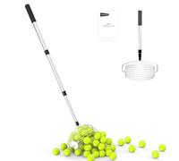 NEEWER BASICS TB04S Tennis Ball Picker Funnel, No More Bending, Fast Rolling Oval Collector, Pickleball Collecting Roll 70-138 cm Telescopic Golf Ball Roll Collector for up to 20 Tennis Balls