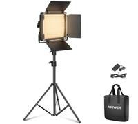 NEEWER Bi Color LED Studio Light with Tripod Stand Barndoors, Video Panel Key Lighting for Video Recording Streaming Photoshoot Photography, 660 LEDs 3200K-5600K 3300lx/1m Dimmable CRI96+, NL660