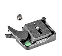 Neewer® Black Aluminum Alloy Quick Release QR Plate Adapter with 1/4"-3/8" Screw and Bubble Lever for DSLR Camera Tripod Monopod Stabilizer Ball Head