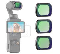 NEEWER Black Diffusion 1/2, 1/4, 1/8 Filter Set for Mist Cinematic Effect, Compatible with DJI Osmo Pocket 3 / Pocket 4 / Xtra Muse, Magnetic Effect Filter Kit with Screen Protectors, FL-B12